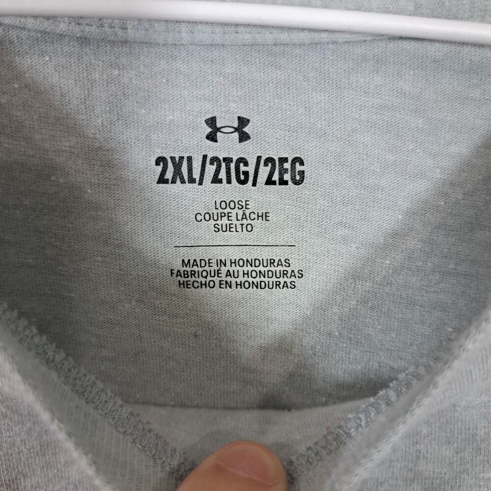 Under Armour Men's Gray and Green Baseball T-Shirt 2XL - Picture 3 of 5